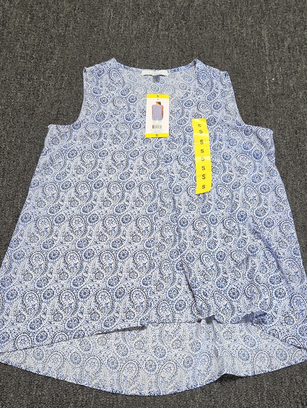 Fever Blue Paisley Sleeveless Tank Top